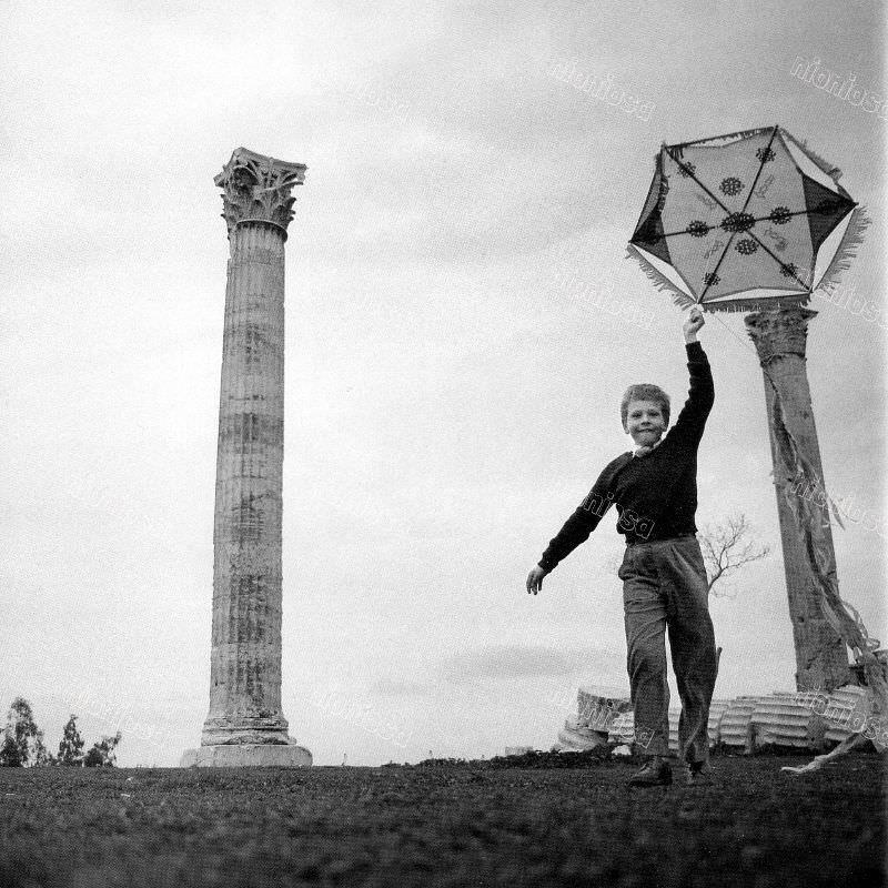 #34 Boy with kite, Athens, 1955