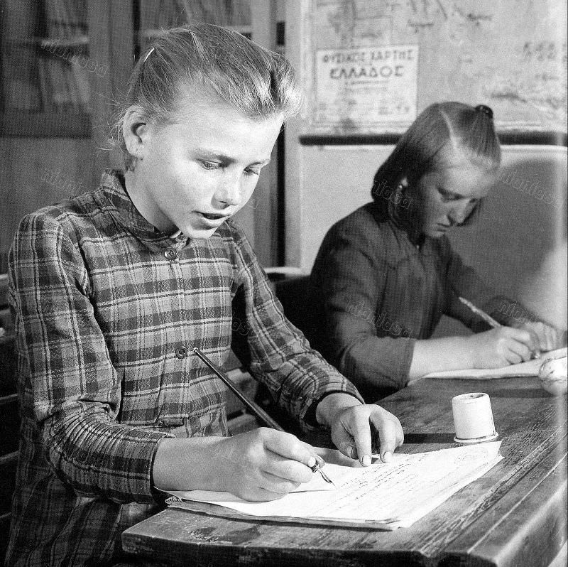 #24 Girls at a school in Thessaly, 1957