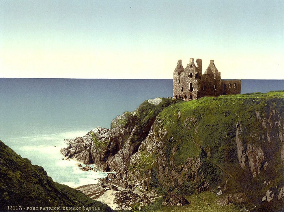 #54 The 12th century Dunskey Castle near the village of Portpatrick
