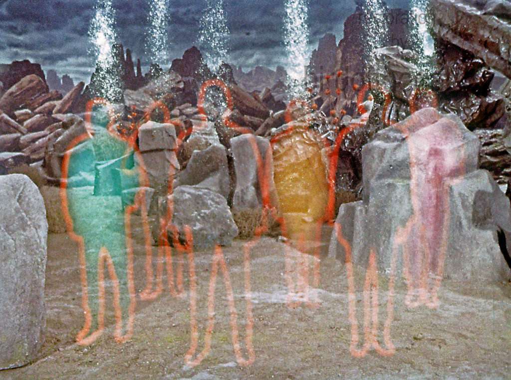 #4 Many visual effects were evaluated before deciding on the final shimmer asssoicated with the transporter beaming process.