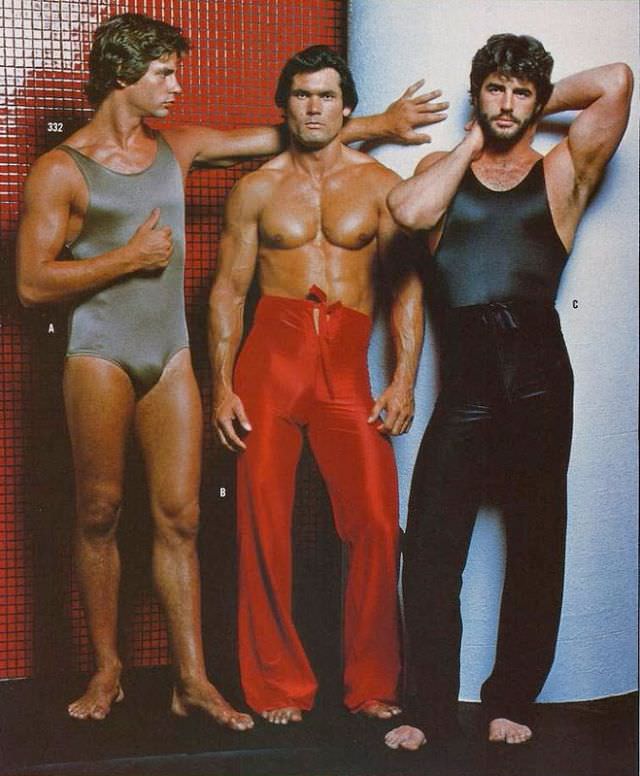 #4 These high shiny pants and one-piece underthing
