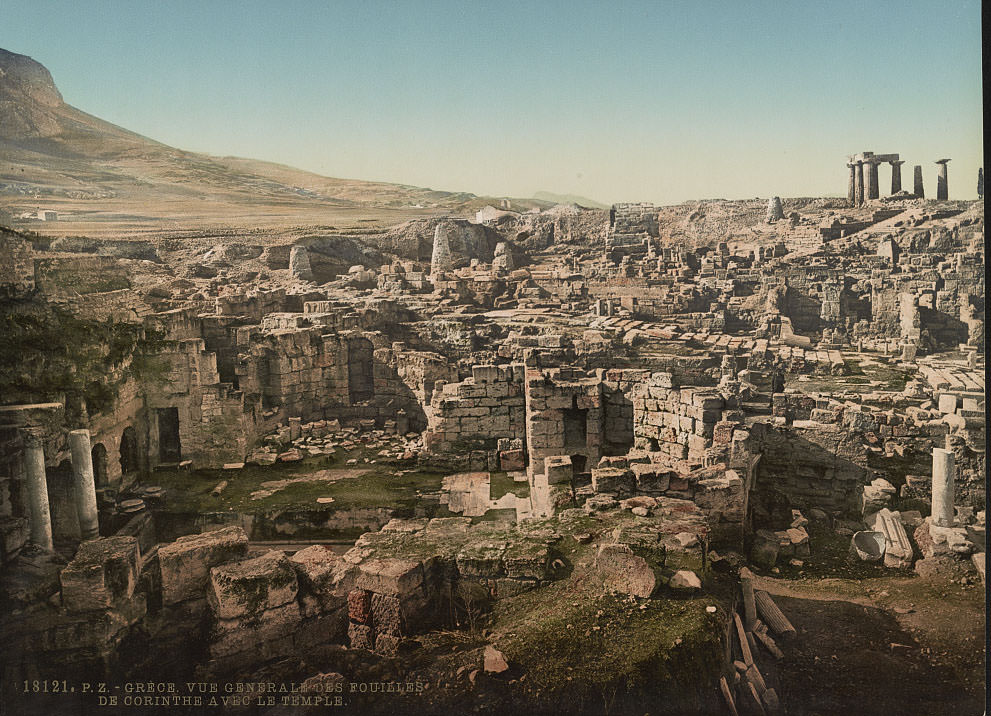 #9 General View of the Corinth Excavations With the Temple