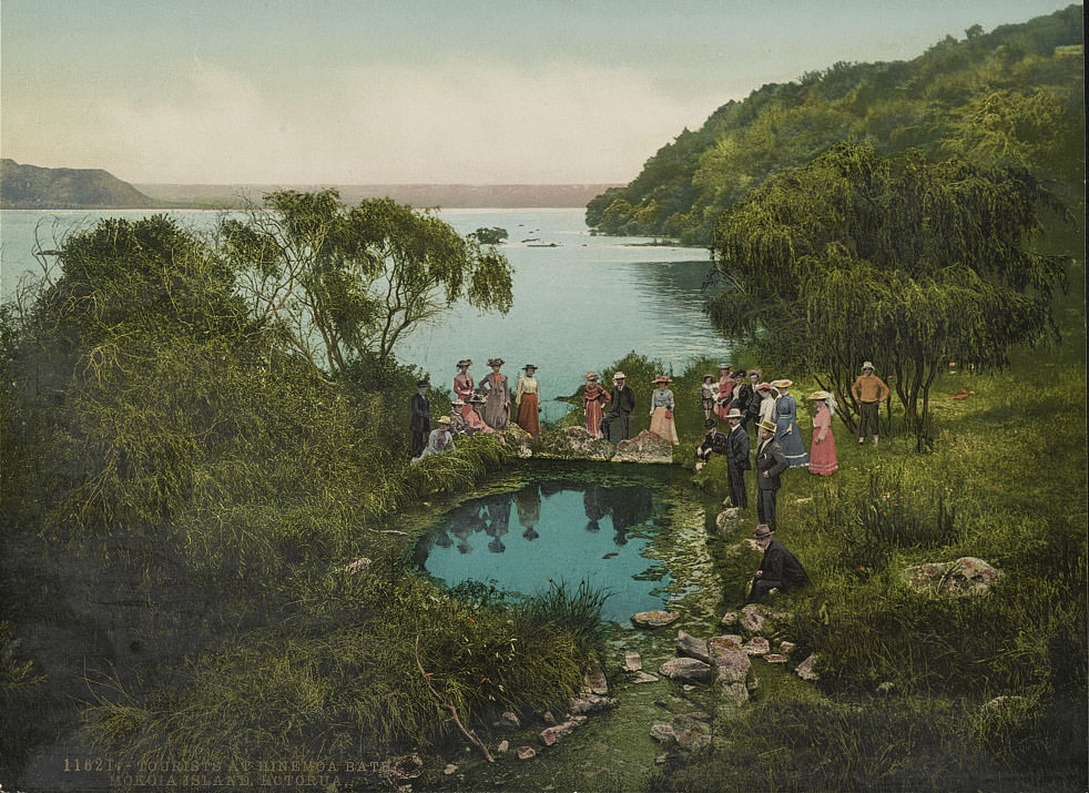 #10 Tourists at Hinemoa Bath, Mokoia Island, Rotorua