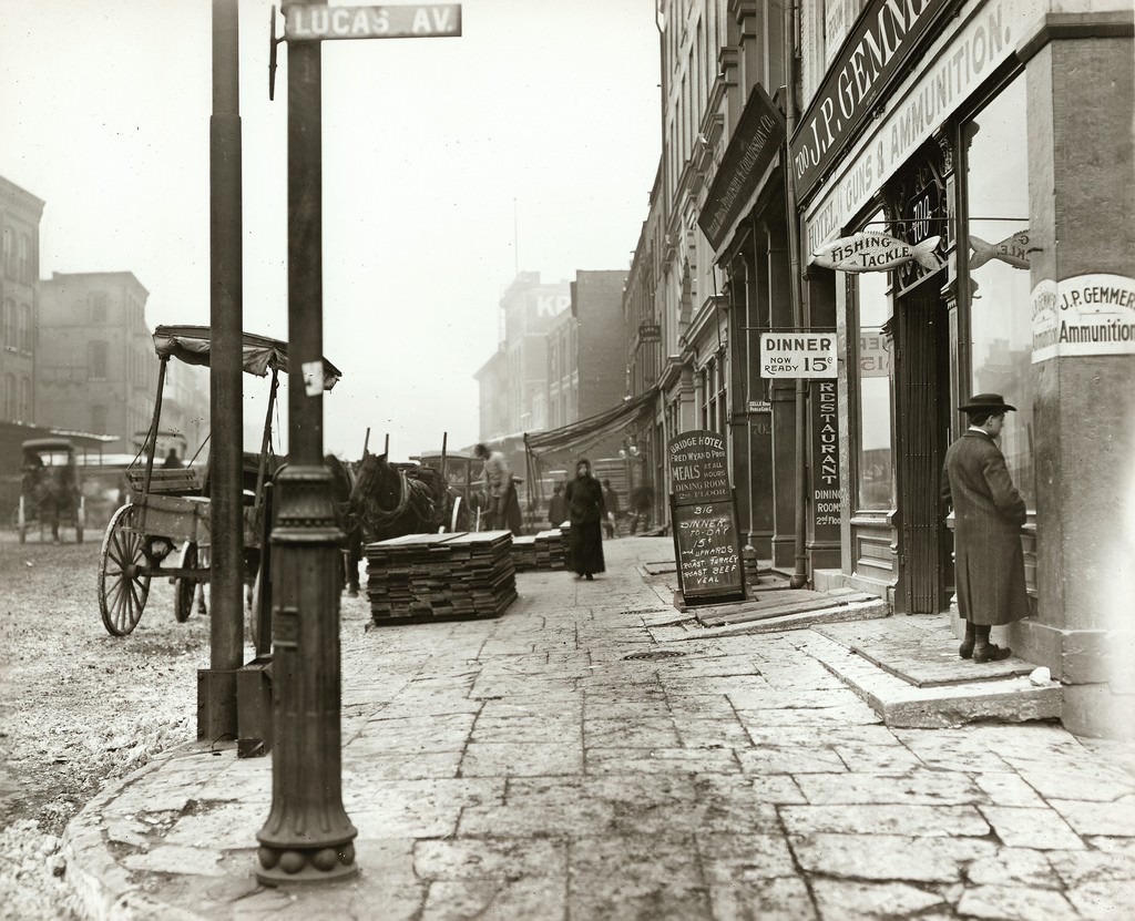 #50 Northeast corner of Third Street and Lucas Avenue, ca. 1900s