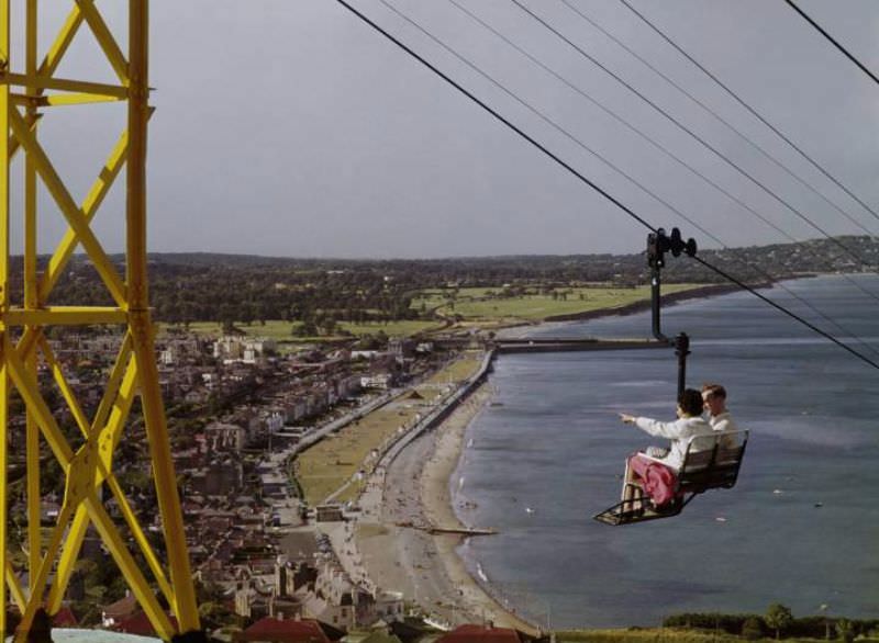 #53 John Hinde, Aerial Chair Lift to Eagle’s Nest, Bray, Co. Wicklow, Ireland