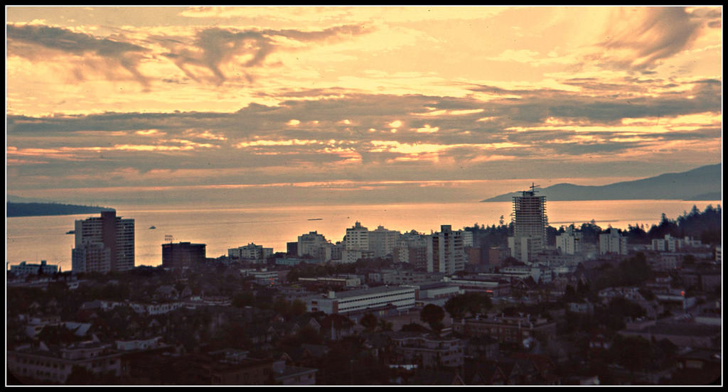 #49 Vancouver downtown at sunset, 1961