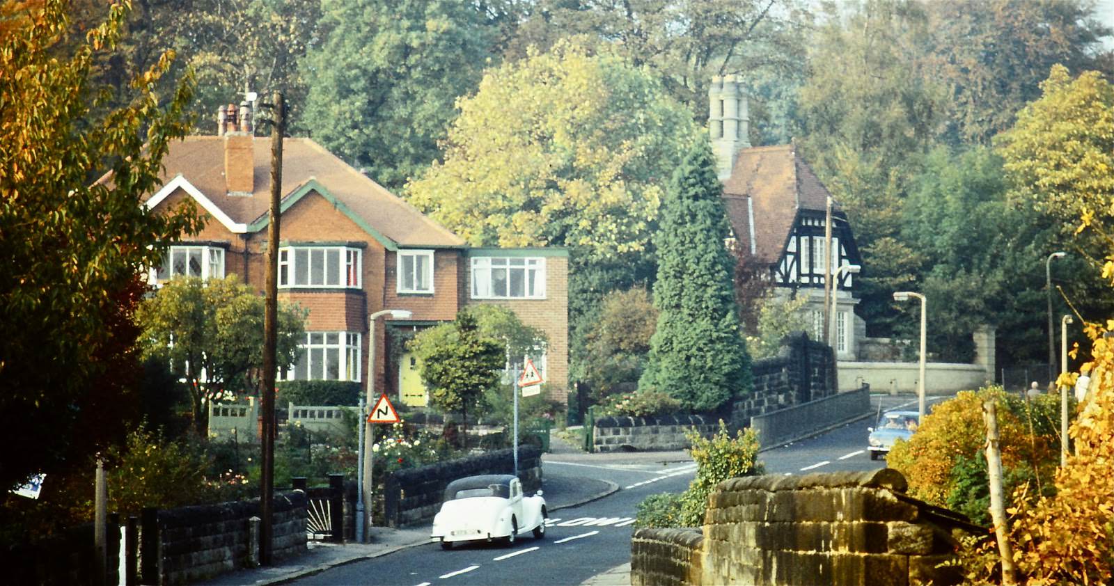 #39 The leafy suburbs. Probably near Weetwood Lane, What is that wonderful white car?
