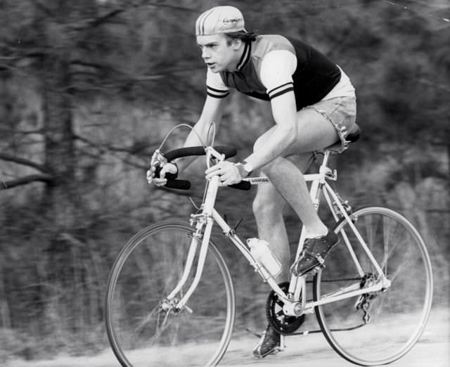 #23 Shaun Cassidy riding a bike.