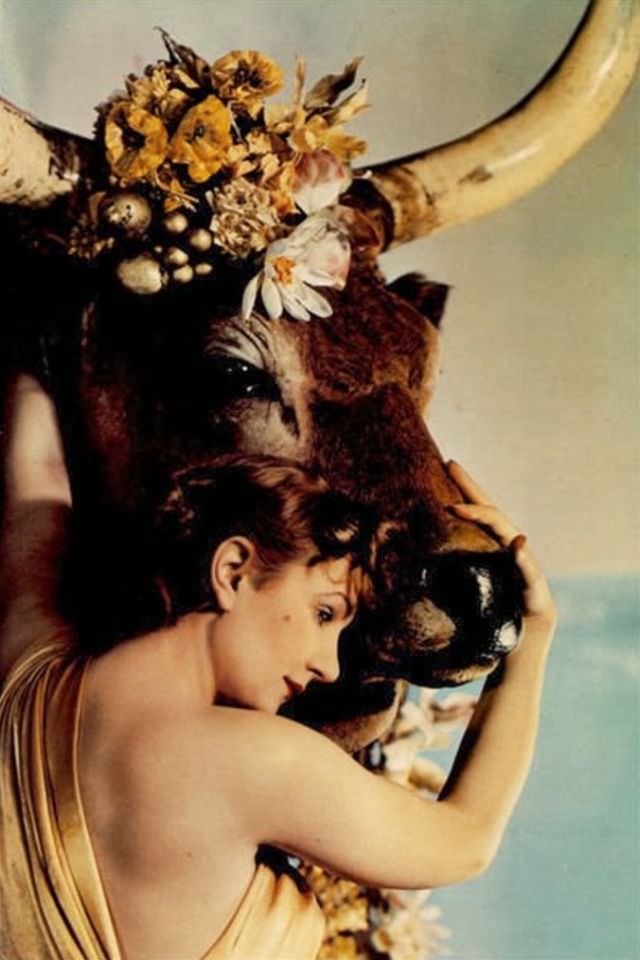 #5 Greek gods and goddesses theme party, March 5th, 1935. Baroness Gagern as Europa