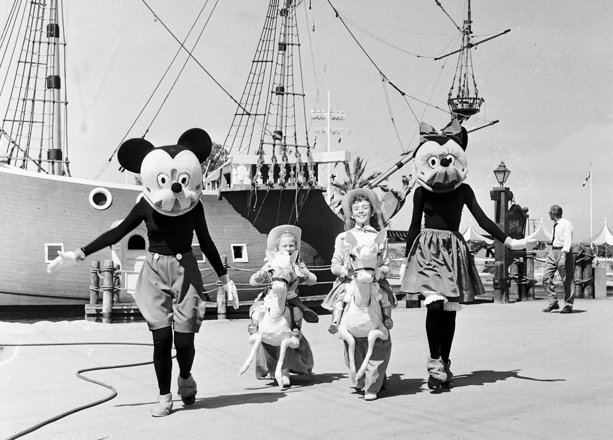 #8 Mickey and Minnie Mouse appear at Disneyland’s opening day, on July 17, 1955