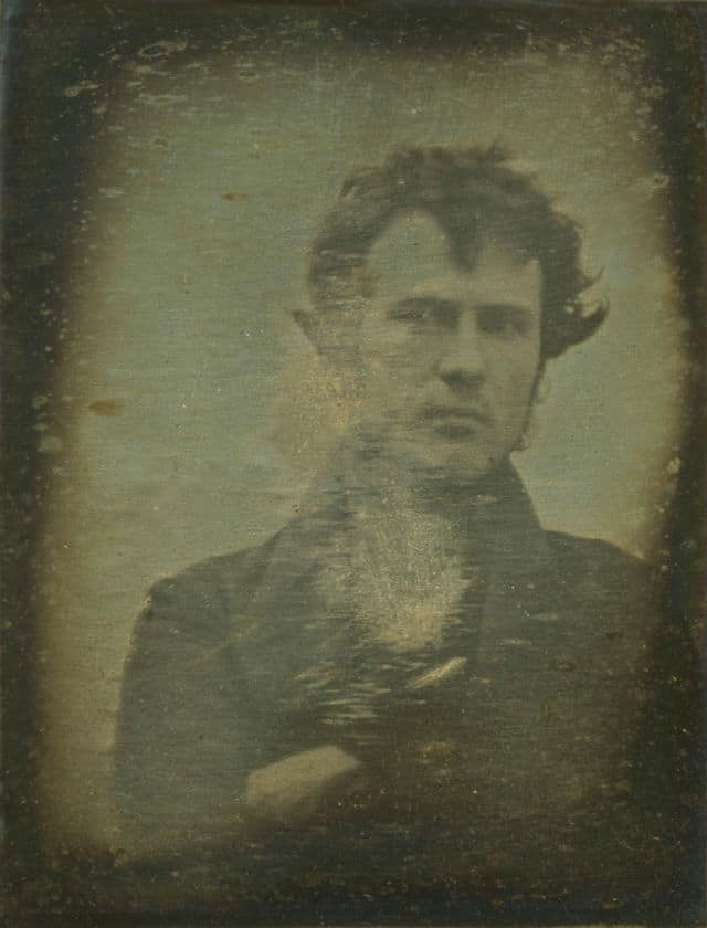 #2 The first photographic portrait image of a human ever produced, 1839