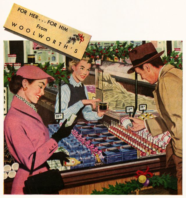 From Woolworth’s. From an advertisement for Woolworth’s appearing in the December 8, 1952 issue of LIFE