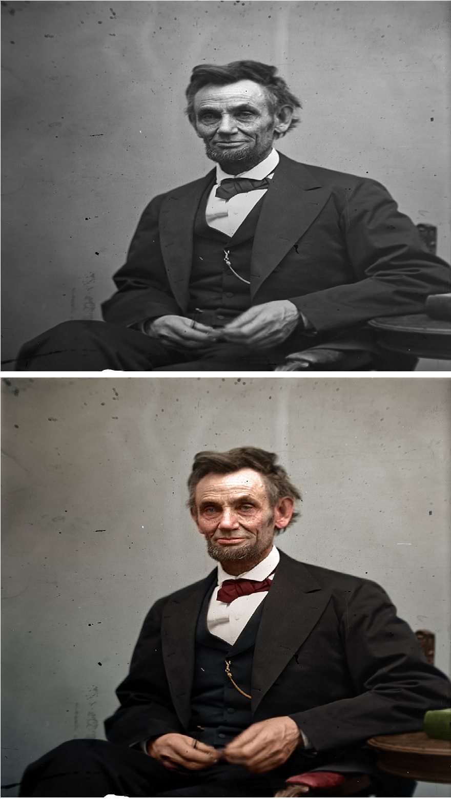 #46 Abraham Lincoln by Alexander Gardner, taken in February, 1865