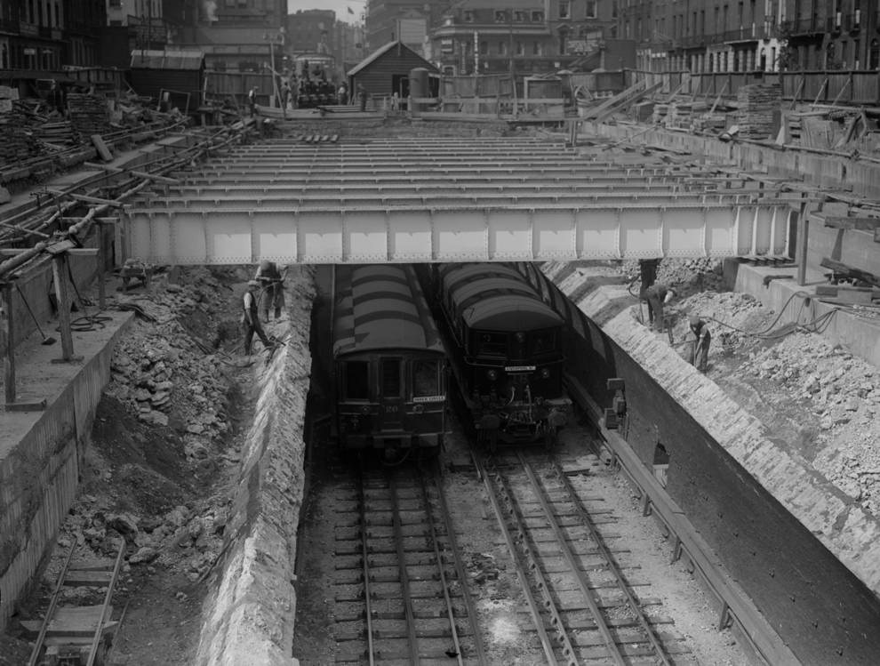 #35 Platforms are lengthened at Euston Square underground station, 1930.