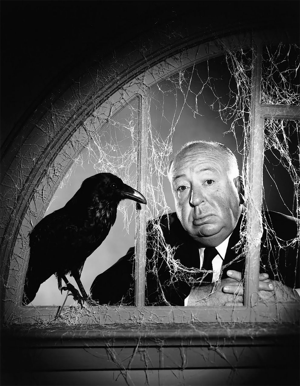 #42 The British film director Alfred Hitchcock, at the time of the filming of his movie “The Birds”. USA, California, Hollywood, Universal Studios, 1962.