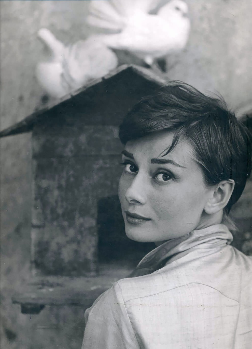 #48 British actress and humanitarian Audrey Hepburn, 1955.