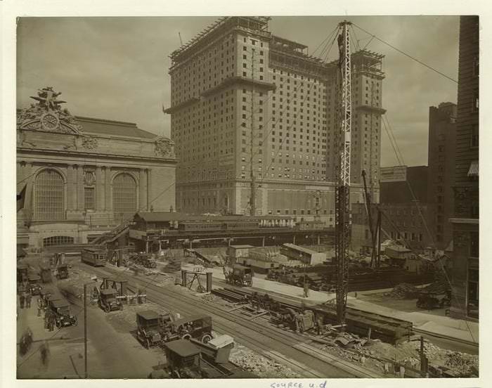 #23 The Commodore Hotel was built in 1919 east of Grand Central Terminal. In 1980 it was completely remodeled, and is now the Grand Hyatt New York.