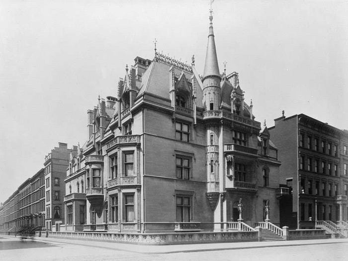 #15 William Kissam Vanderbilt’s “Petit Chateau,” built in 1882, was nearby at 52nd Street and Fifth Avenue. It was demolished to make way for a commercial building in 1926.