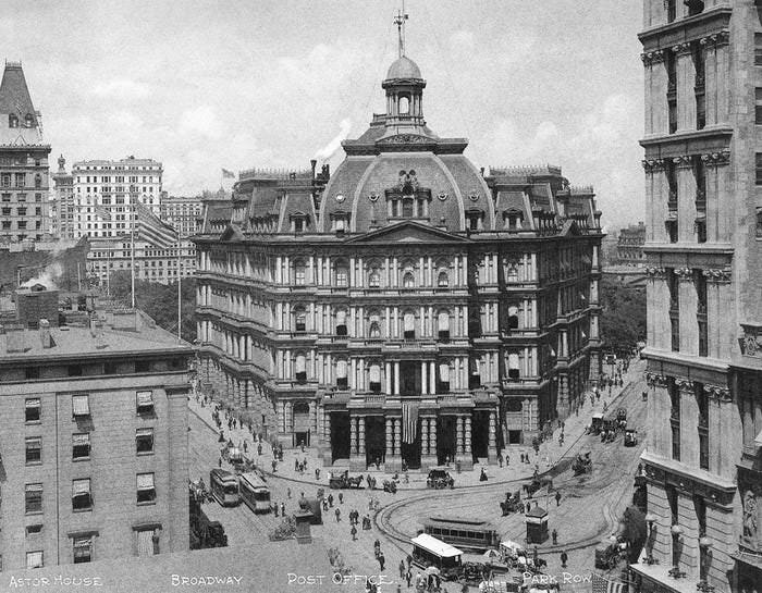 #31 The City Hall Post Office first opened in 1878. The design was not well received, and it was demolished in 1938, one year ahead of the 1939 World’s Fair.