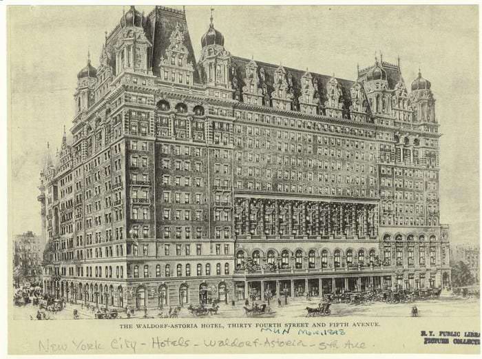 #5 The original Waldorf-Astoria Hotel opened in 1897, combining the Astor and Waldorf Hotels. It was destroyed in 1929 to make way for the Empire State Building and the hotel moved to 301 Park Ave.