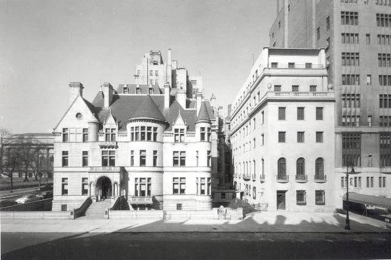 #36 Brokaw Mansions, three lovely French Renaissance-style mansions once stood at the corner of 79th Street and Fifth Avenue. They were built for Isaac Brokaw, a clothing manufacturer, and his family, but later became the center of another building battle.