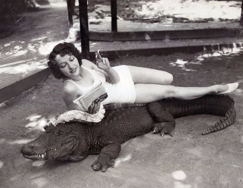 People Casually hanging Out With Alligators In The Past Weird