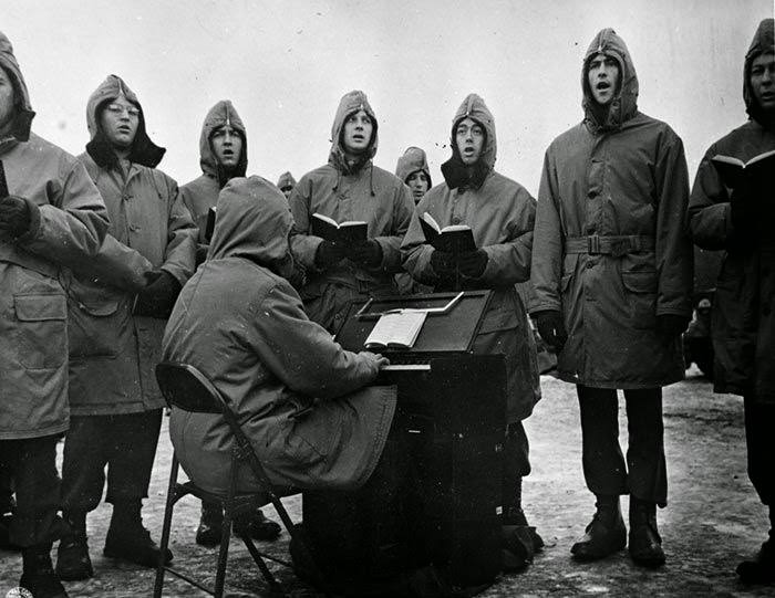 #17 U.S. Soldiers Caroleers Circle Globe.The Christmas spirit is universal, the traditions unchanging even in the midst of war.