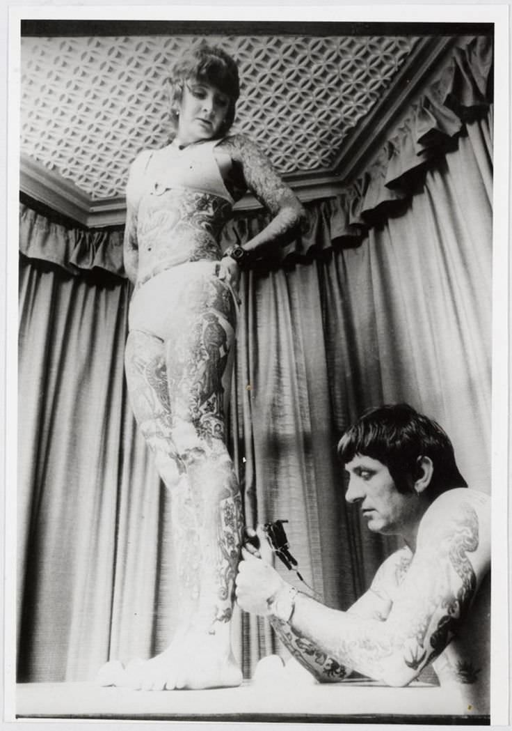 #26 Janet “Rusty” Skuse was honored by the Guinness World Records as Britain’s most tattooed woman for over 20 years.