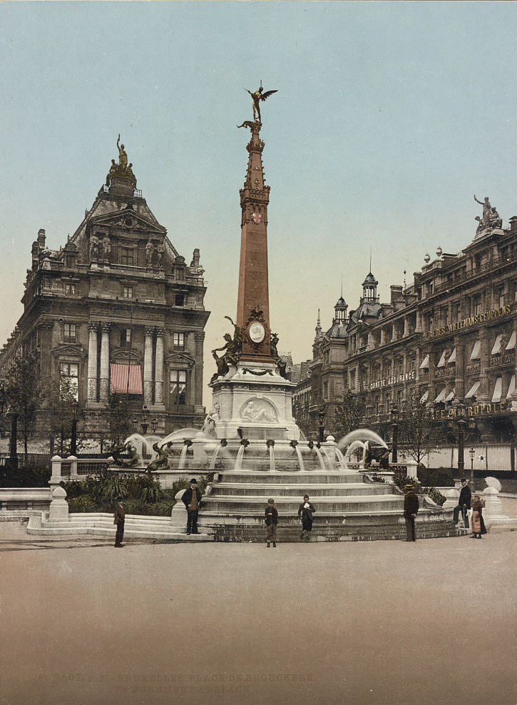 #31 Place de Brouckère and Monument Anspach, Brussels, 1890s