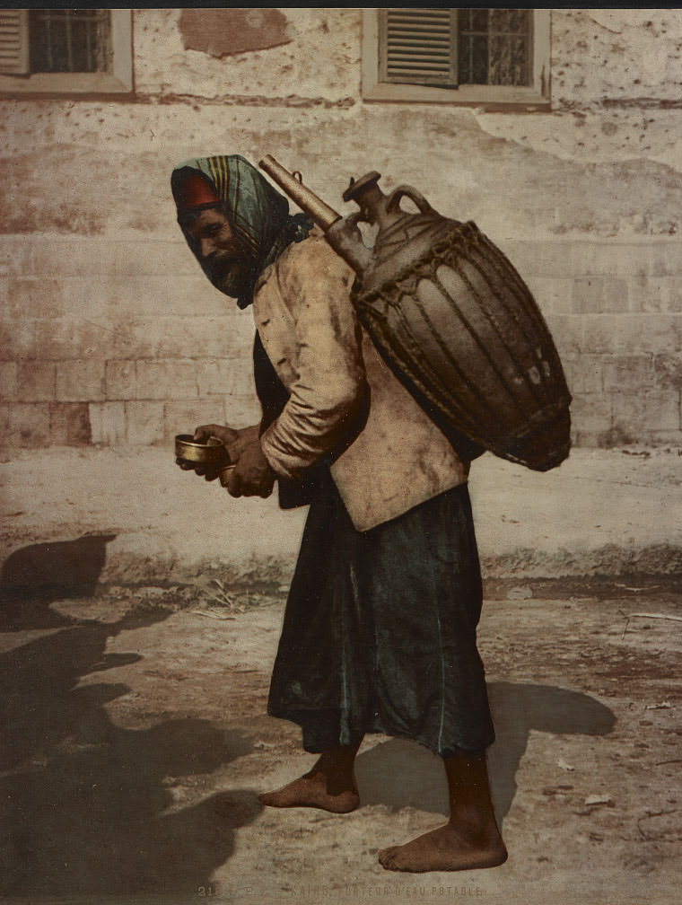 #41 Drinking water carrier, Cairo, 1890s