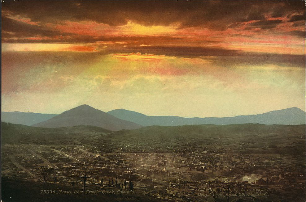 #29 Sunset from Cripple Creek, 1890s