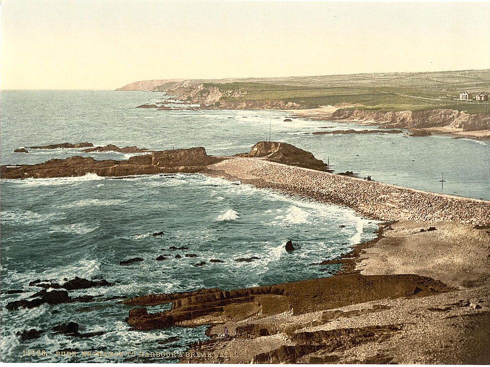 #13 Entrance to harbor and breakwater, Bude