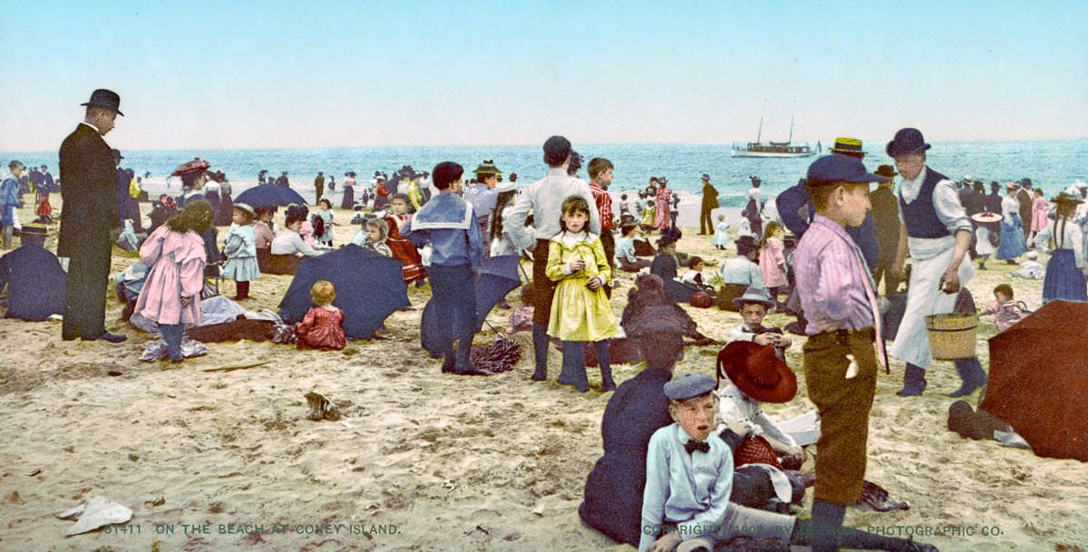 #27 On the Beach at Coney Island, 1900