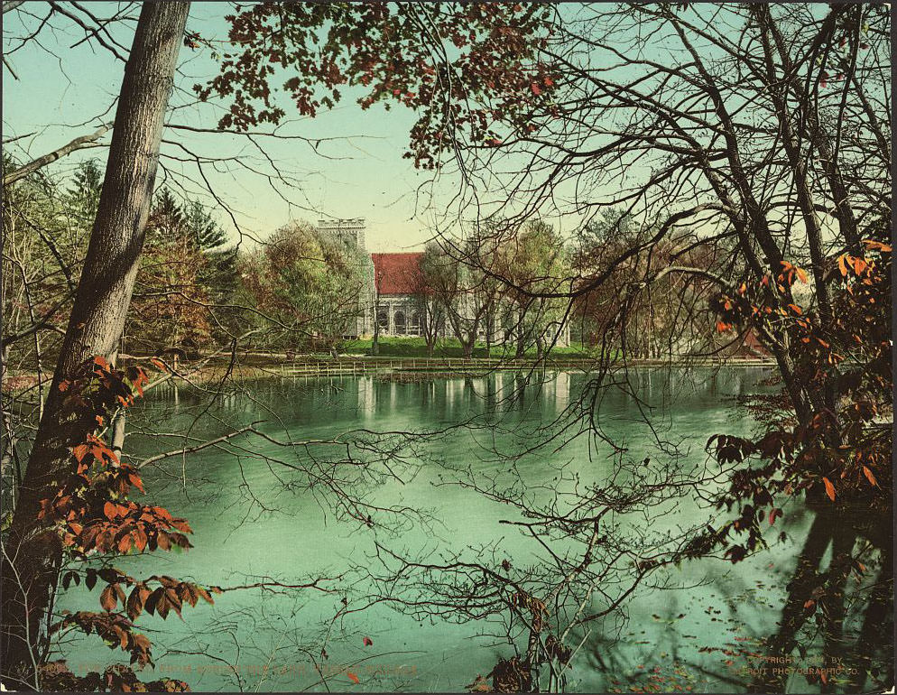 #49 The chapel from across the lake, Vassar College, 1904
