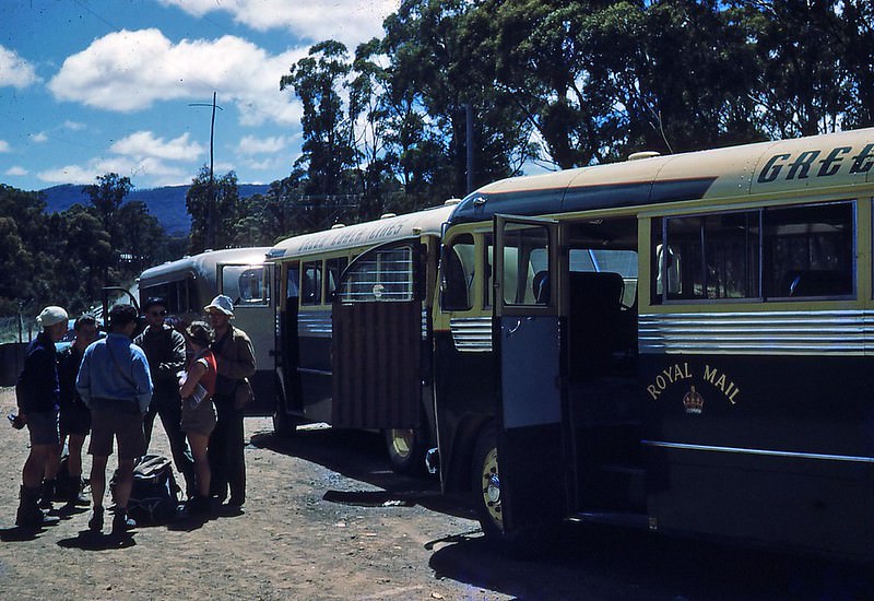 #18 Buses at Derwent Bridge, Tasmania, 1953