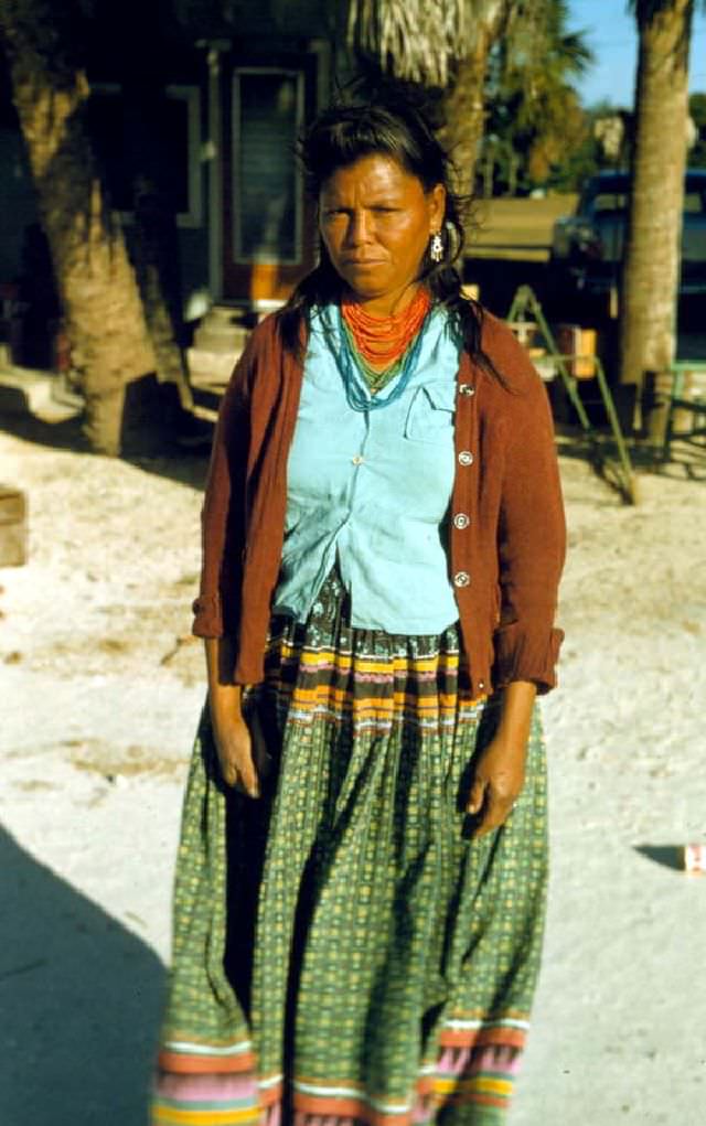 #18 Seminole woman at Brighton Indian Reservation, circa 1958