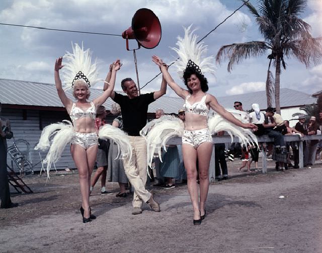 #25 Ringling Circus performers at winter quarters in Sarasota, Florida, circa 1950