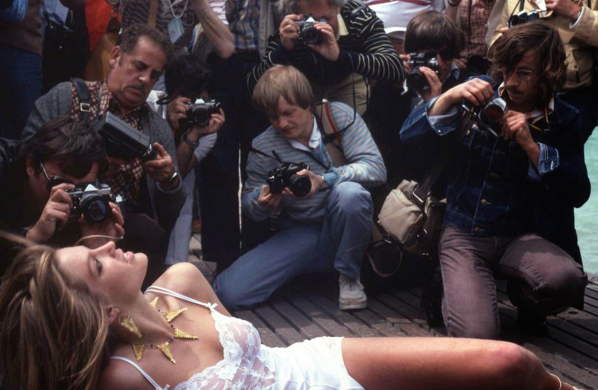 #67 Starlet posing for photographers at the 1979 Cannes Film Festival