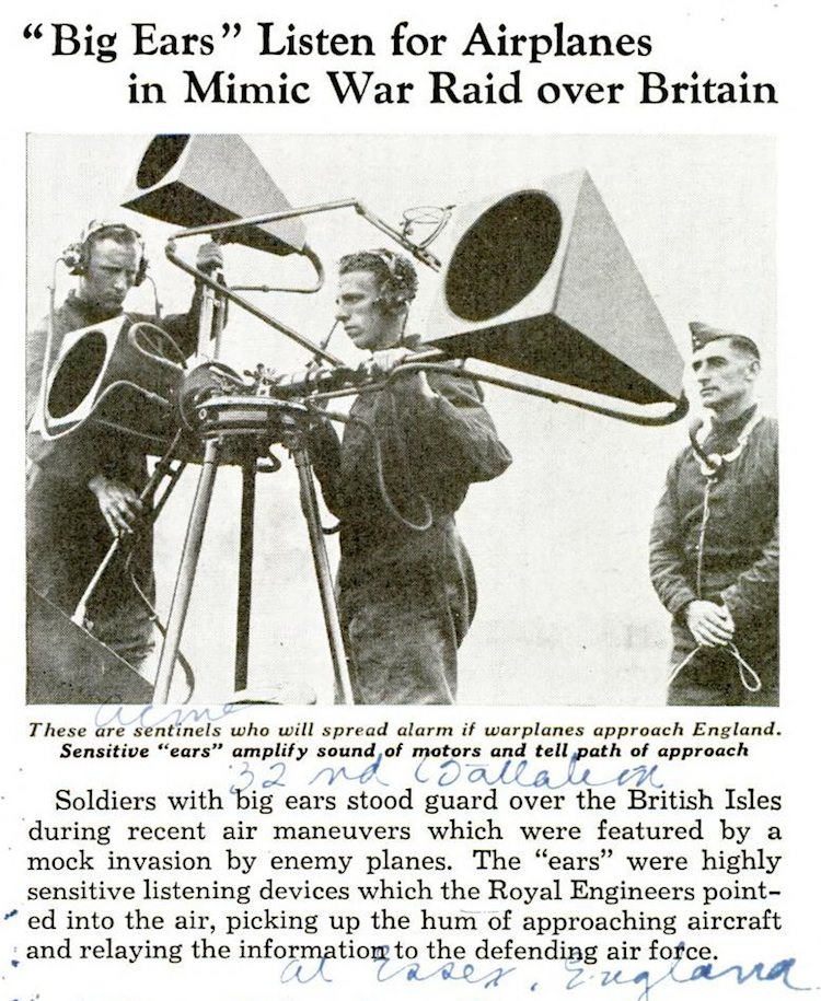 “Big Ears” Listen for Airplanes, 1938