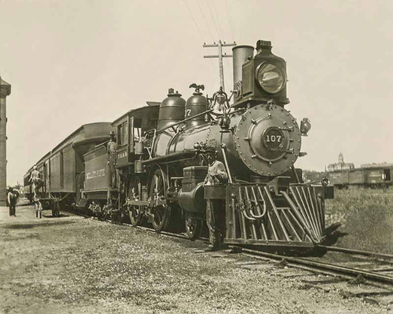 #4 Engine manufactured by Schenectady Locomotive Works, 1896. The first train rolled into Greenville on October 2, 1880