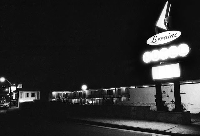 The Lorraine Motel photographed in the hours after Dr. King’s assassination, April 4, 1968.