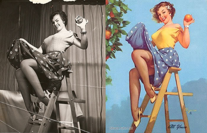 Pin-Up Models Before And After Editing: The Real Women Behind Incredibly Beautiful Paintings Artwor