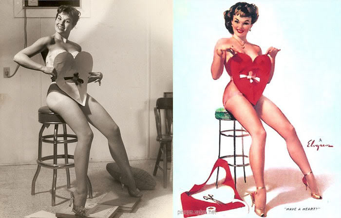 #15 Pin-Up Models Before And After Editing: The Real Women Behind Incredibly Beautiful Paintings #15 Artwor