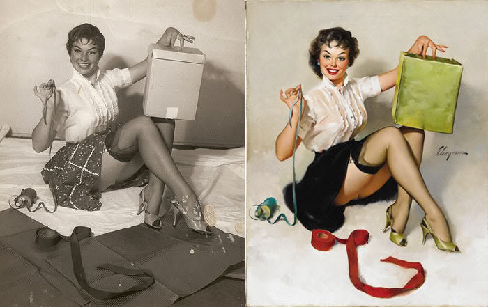 Pin-Up Models Before And After Editing: The Real Women Behind Incredibly Beautiful Paintings Artwor