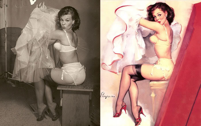 Pin-Up Models Before And After Editing: The Real Women Behind Incredibly Beautiful Paintings Artwor