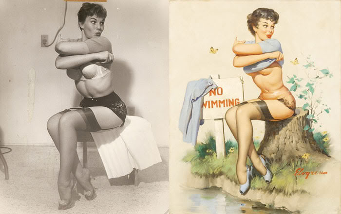 Pin-Up Models Before And After Editing: The Real Women Behind Incredibly Beautiful Paintings Artwor