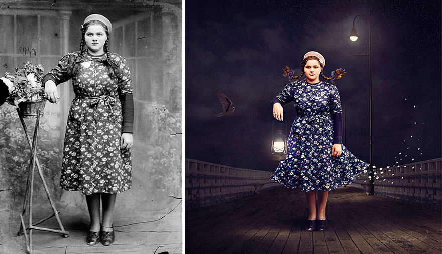 Photographer Recolor Historic Glass-Plate Photos With His Conceptual And Artistic Imagination Colori