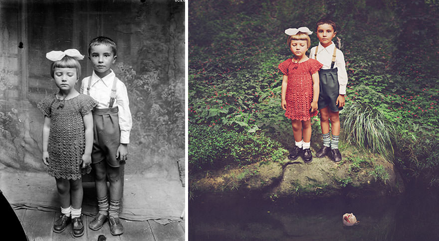 Photographer Recolor Historic Glass-Plate Photos With His Conceptual And Artistic Imagination Color