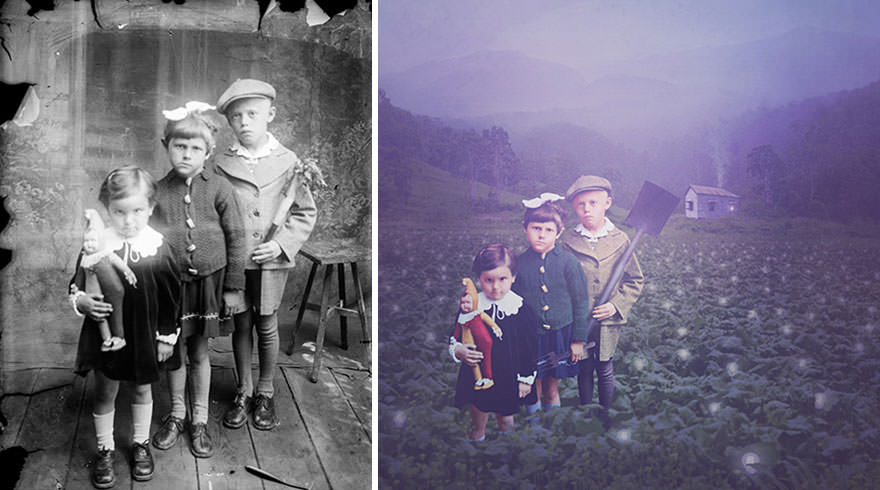 Photographer Recolor Historic Glass-Plate Photos With His Conceptual And Artistic Imagination Color
