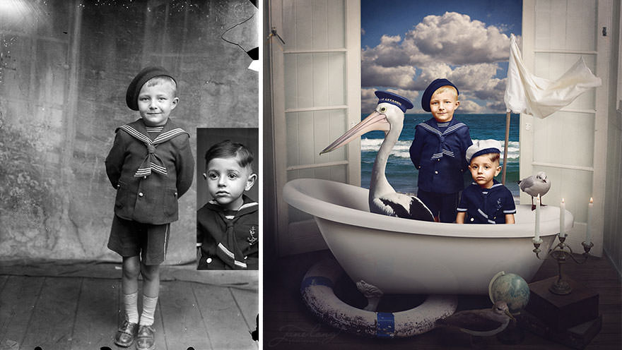 Photographer Recolor Historic Glass-Plate Photos With His Conceptual And Artistic Imagination Colori